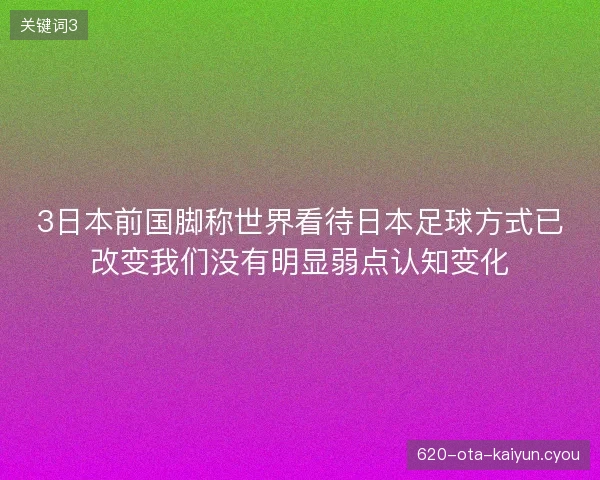 3日本前国脚称世界看待日本足球方式已改变我们没有明显弱点认知变化